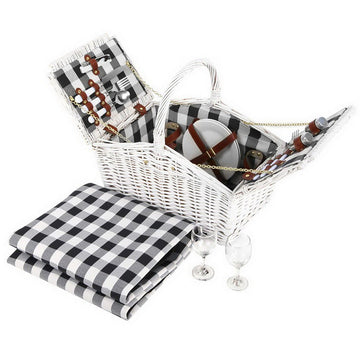 Alfresco 2 Person Picnic Basket Set Insulated Blanket Bag - RnR Galore