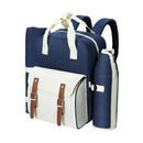 Alfresco 4 Person Picnic Basket Set Backpack Bag Insulated Blue - RnR Galore