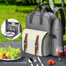 Alfresco 4 Person Picnic Basket Set Backpack Bag Insulated Grey - RnR Galore