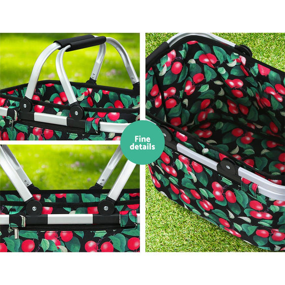 Alfresco Picnic Basket Folding Bag Hamper Food Storage Insulated - RnR Galore
