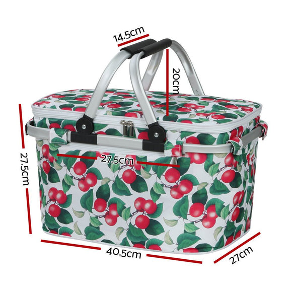 Alfresco Picnic Basket Folding Bag Hamper Insulated Food Cover Storage - RnR Galore
