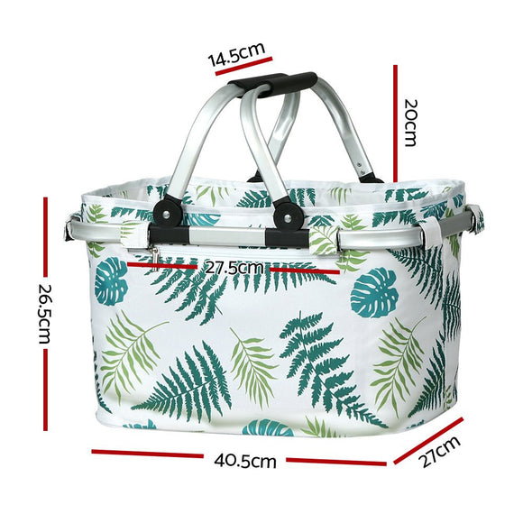 Alfresco Picnic Basket Folding Bag Hamper Insulated Food Storage - RnR Galore