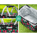 Alfresco Picnic Basket Folding Bag Hamper Insulated Storage Food Cover - RnR Galore