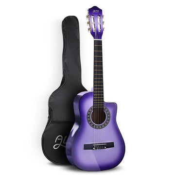 Alpha 34 Inch Classical Guitar Wooden Body Nylon String Beginner Kids Gift Purple - RnR Galore