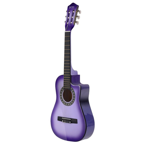Alpha 34 Inch Classical Guitar Wooden Body Nylon String Beginner Kids Gift Purple - RnR Galore