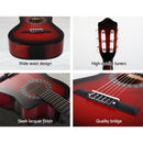 Alpha 34 Inch Classical Guitar Wooden Body Nylon String Beginner Kids Gift Red - RnR Galore