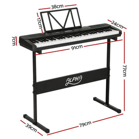 Alpha 61 Keys Electronic Piano Keyboard Digital Electric w/ Stand Touch Sensitive - RnR Galore