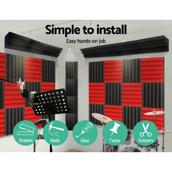 Alpha Acoustic Foam 20pcs Corner Bass Trap Sound Absorption Proofing Treatment - RnR Galore