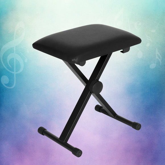 Alpha Piano Stool Adjustable Height Keyboard Seat Portable Bench Chair Black - RnR Galore