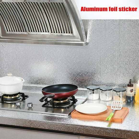Aluminum Foil Sticker Self Adhesive Oil - proof Waterproof Kitchen Cabinet Wall(60*300cm) - RnR Galore