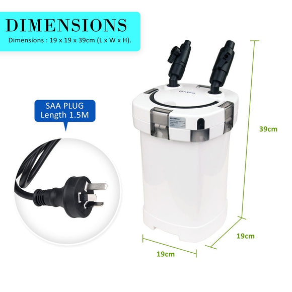 Aquarium External Canister Filter 1000L/H - RnR Galore