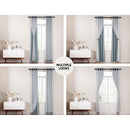Artiss 2X 132x160cm Blockout Sheer Curtains Light Grey - RnR Galore