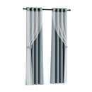 Artiss 2X 132x160cm Blockout Sheer Curtains Light Grey - RnR Galore