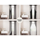 Artiss 2X 132x274cm Blockout Sheer Curtains Black - RnR Galore