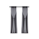 Artiss 2X 132x274cm Blockout Sheer Curtains Charcoal - RnR Galore