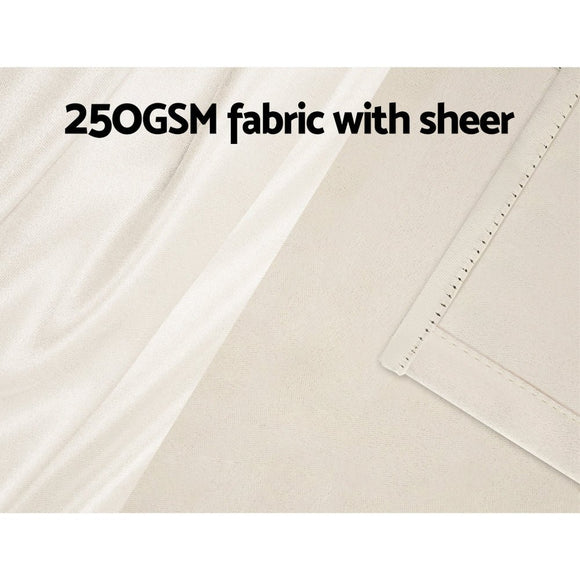 Artiss 2X 132x304cm Blockout Sheer Curtains Beige - RnR Galore
