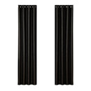 Artiss 2X Blockout Curtains Eyelet 140x230cm Black Shine - RnR Galore