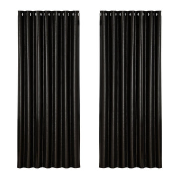 Artiss 2X Blockout Curtains Eyelet 240x230cm Black Shine - RnR Galore