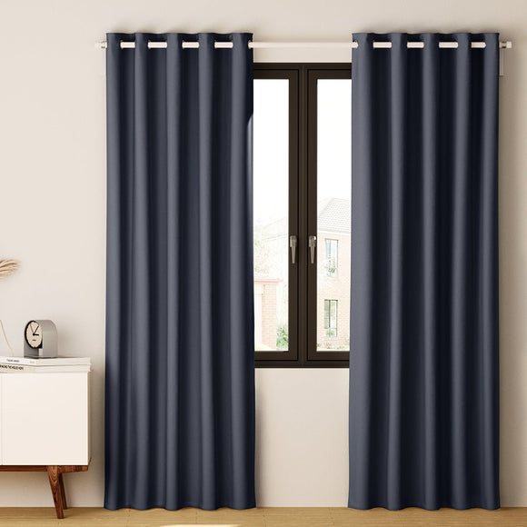 Artiss 2X Blockout Curtains Eyelet 240x230cm Charcoal - RnR Galore
