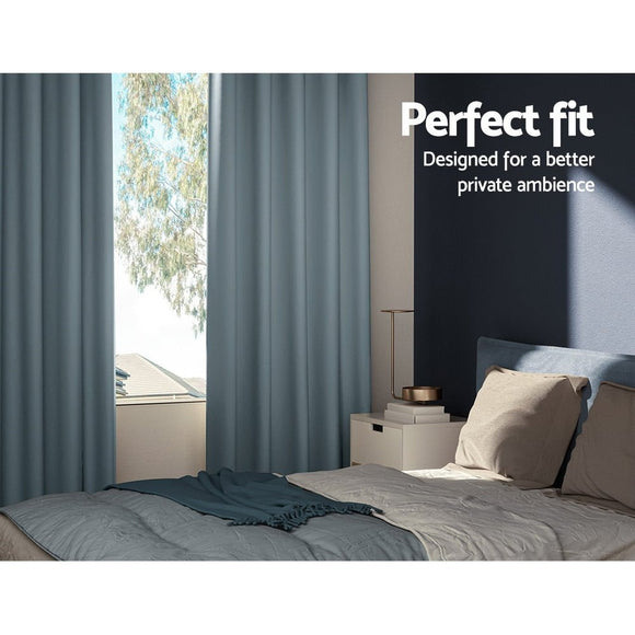Artiss 2X Blockout Curtains Eyelet 240x230cm Grey - RnR Galore