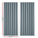 Artiss 2X Blockout Curtains Eyelet 300x230cm Grey - RnR Galore