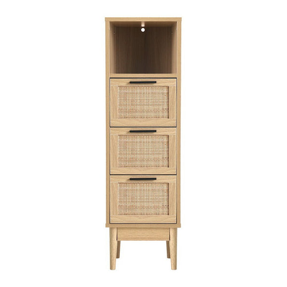 Artiss 3 Chest of Drawers with Shelf - BRIONY Oak - RnR Galore