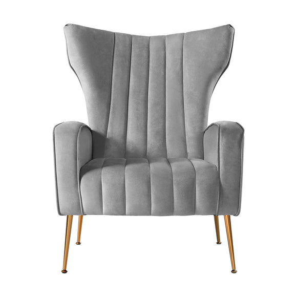 Artiss Armchair Grey Velvet Kate - RnR Galore
