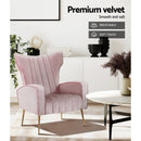 Artiss Armchair Pink Velvet Kate - RnR Galore