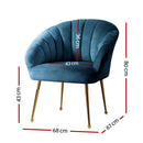 Artiss Armchair Velvet Blue Eloise - RnR Galore