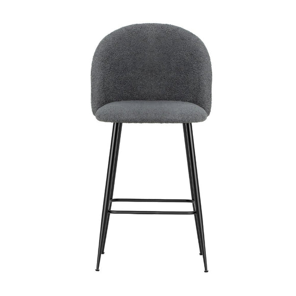 Artiss Bar Stools Kitchen Counter Barstools Sherpa Metal Chairs x2 - RnR Galore
