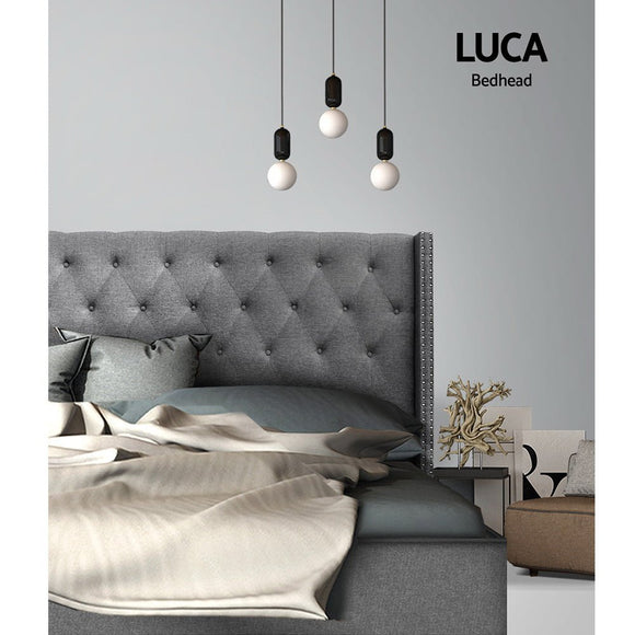 Artiss Bed Head Headboard King Size Fabric - LUCA Grey - RnR Galore