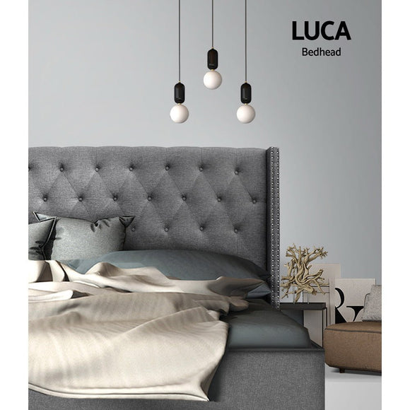 Artiss Bed Head Headboard Queen Size Fabric - LUCA Grey - RnR Galore
