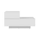 Artiss Bedside Tables LED 2 Drawers - REMI White - RnR Galore