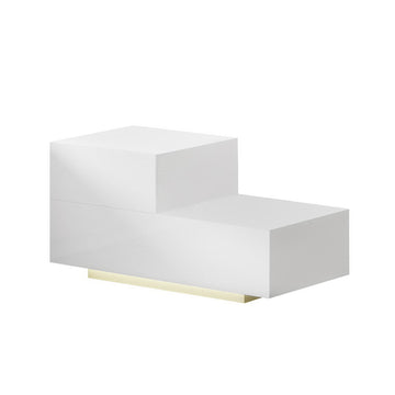 Artiss Bedside Tables LED 2 Drawers - REMI White - RnR Galore