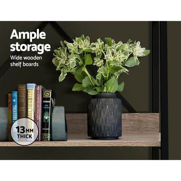 Artiss Bookshelf 5 Tiers - NOR Black and Oak - RnR Galore