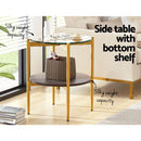 Artiss Coffee Table 45CM Round Tempered Glass Carol - RnR Galore