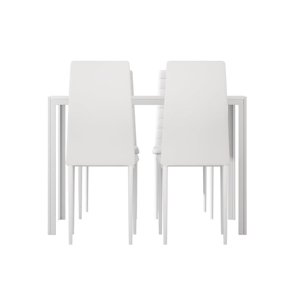 Artiss Dining Chairs and Table Dining Set 4 Chair Set Of 5 White - RnR Galore