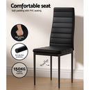 Artiss Dining Chairs and Table Dining Set 6 Chair Set Of 7 Black - RnR Galore