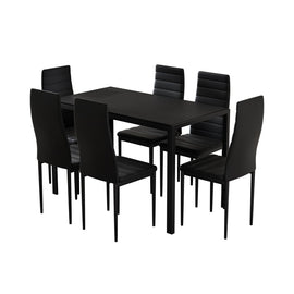 Artiss Dining Chairs and Table Dining Set 6 Chair Set Of 7 Black - RnR Galore