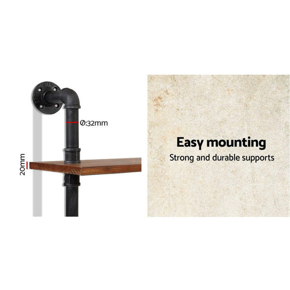 Artiss Floating DIY Pipe Shelf 6 Tiers - IRA - RnR Galore