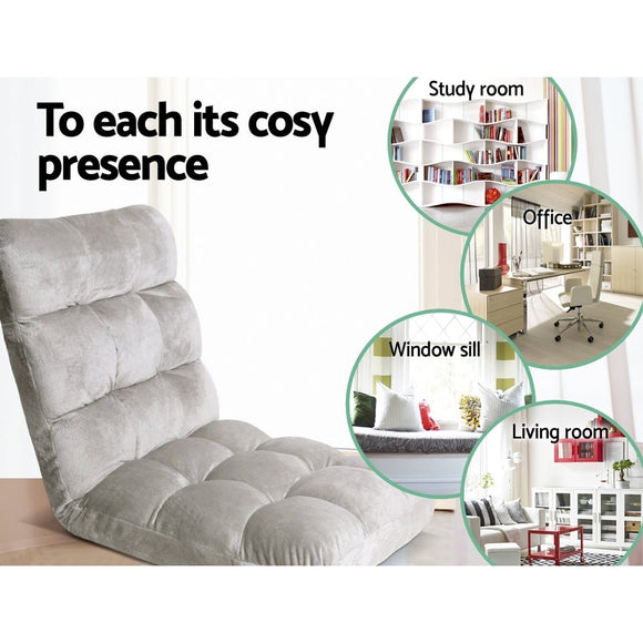 Artiss Lounge Sofa Bed Flannel Fabric Grey - RnR Galore