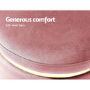 Artiss Ottoman Foot Stool Round Velvet Pink - RnR Galore