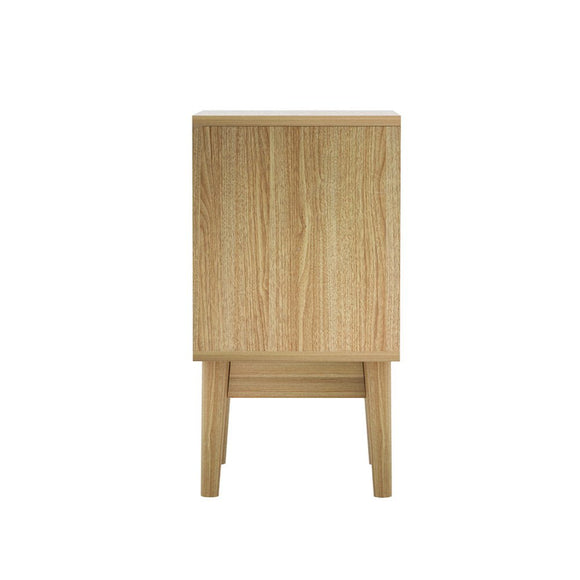 Artiss Rattan Bedside Table 1 Drawer with Shelf - REI Oak - RnR Galore