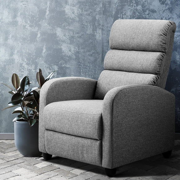 Artiss Recliner Armchair Grey Fabric Bolivia - RnR Galore