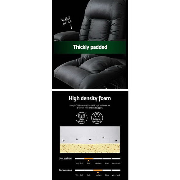 Artiss Recliner Chair Electric Heated Massage Chairs Faux Leather Cabin - RnR Galore