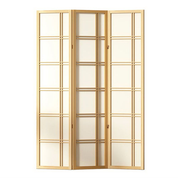 Artiss Room Divider Screen Privacy Wood Dividers Stand 3 Panel Nova Natural - RnR Galore