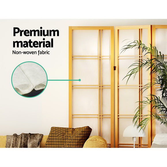 Artiss Room Divider Screen Privacy Wood Dividers Stand 6 Panel Nova Natural - RnR Galore