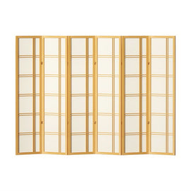 Artiss Room Divider Screen Privacy Wood Dividers Stand 6 Panel Nova Natural - RnR Galore