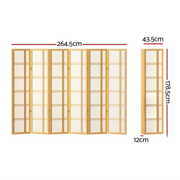 Artiss Room Divider Screen Privacy Wood Dividers Stand 6 Panel Nova Natural - RnR Galore