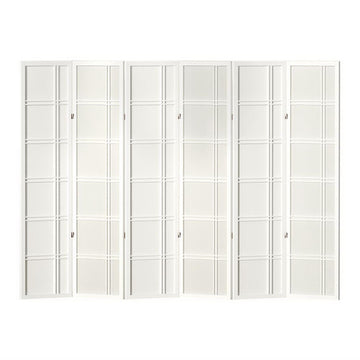 Artiss Room Divider Screen Privacy Wood Dividers Stand 6 Panel Nova White - RnR Galore